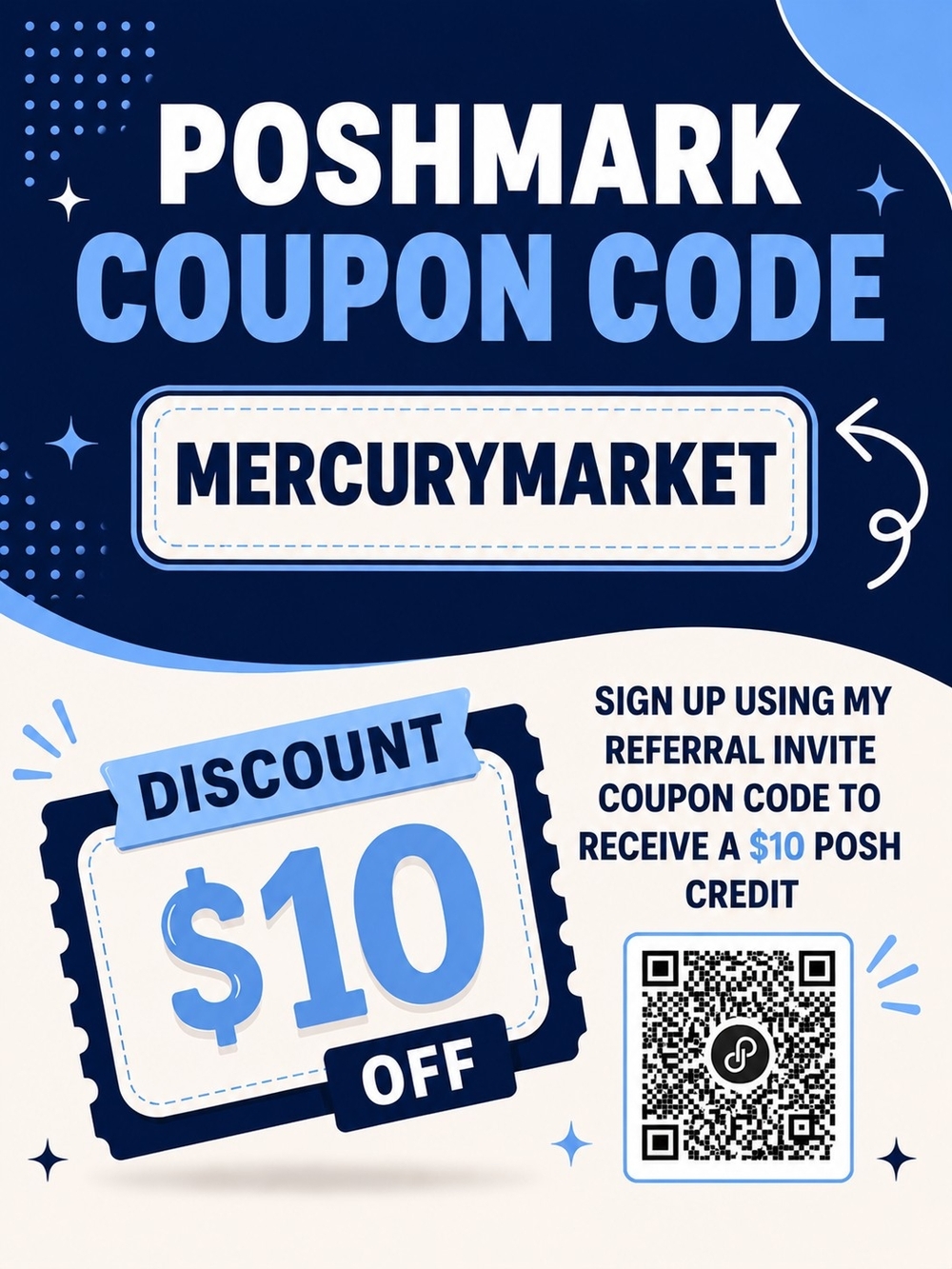 Poshmark Coupon Code - MercuryMarket $10 Discount INFO ONLY — DO NOT PURCHASE